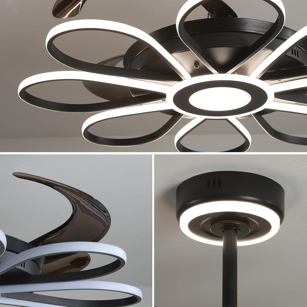 48' Ceiling Fans with Lights and Remote Control 3000-6000K Brightness Dimming Modern LED Ceiling Fans Reversible 6 Wind Speeds Fans lamp for Bedroom, Living Room Kids Room
