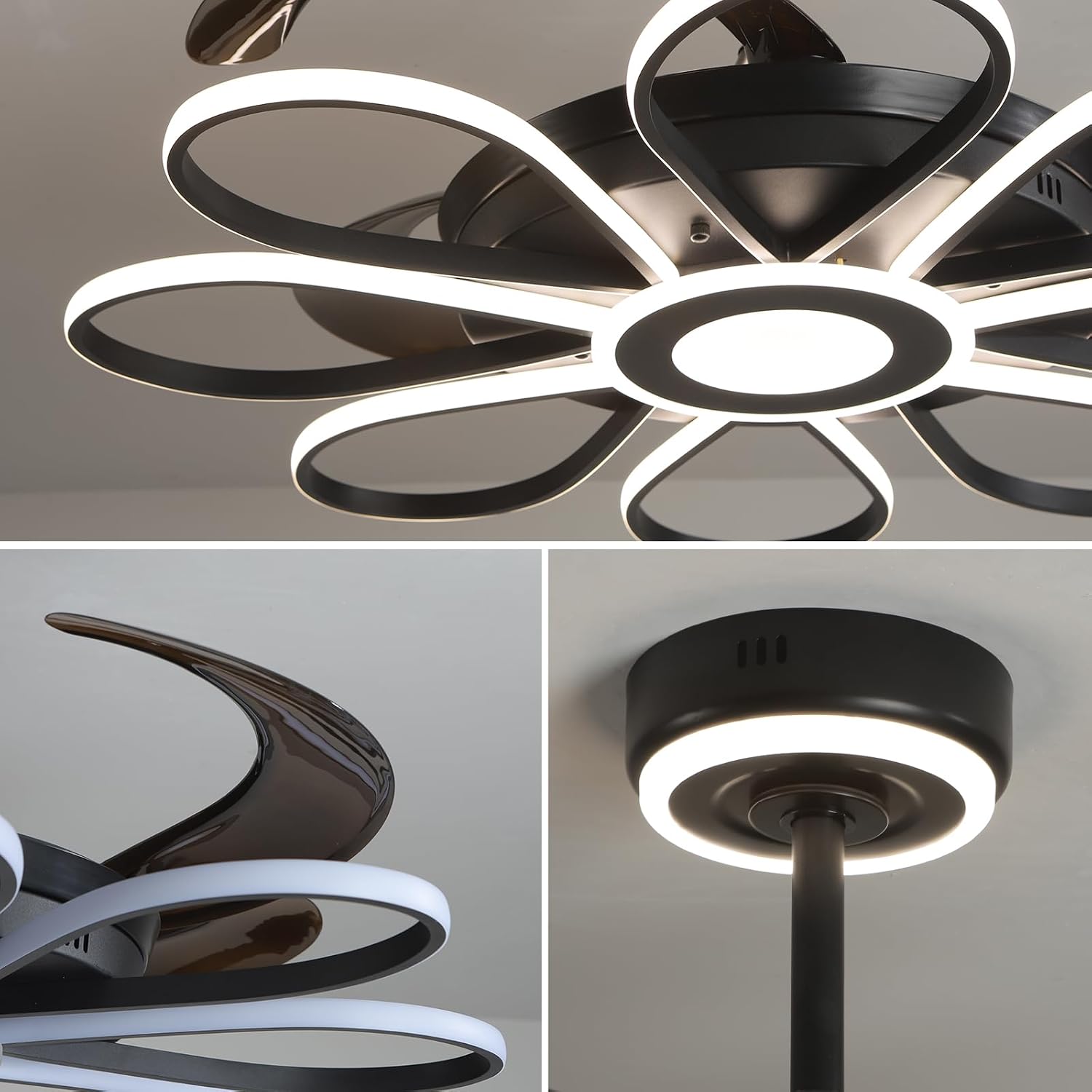 48' Ceiling Fans with Lights and Remote Control 3000-6000K Brightness Dimming Modern LED Ceiling Fans Reversible 6 Wind Speeds Fans lamp for Bedroom, Living Room Kids Room