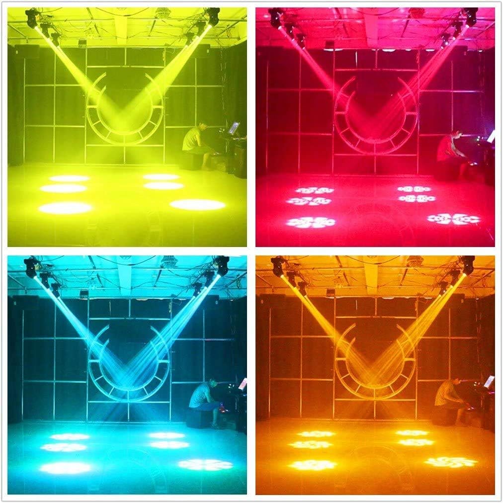 Stage Lights Moving Head Light 8 Gobos 8 Colors 11 Channels 2PCS 60W Spotlight DMX 512 with Sound Activated for Wedding DJ Party (90W 2PCS)
