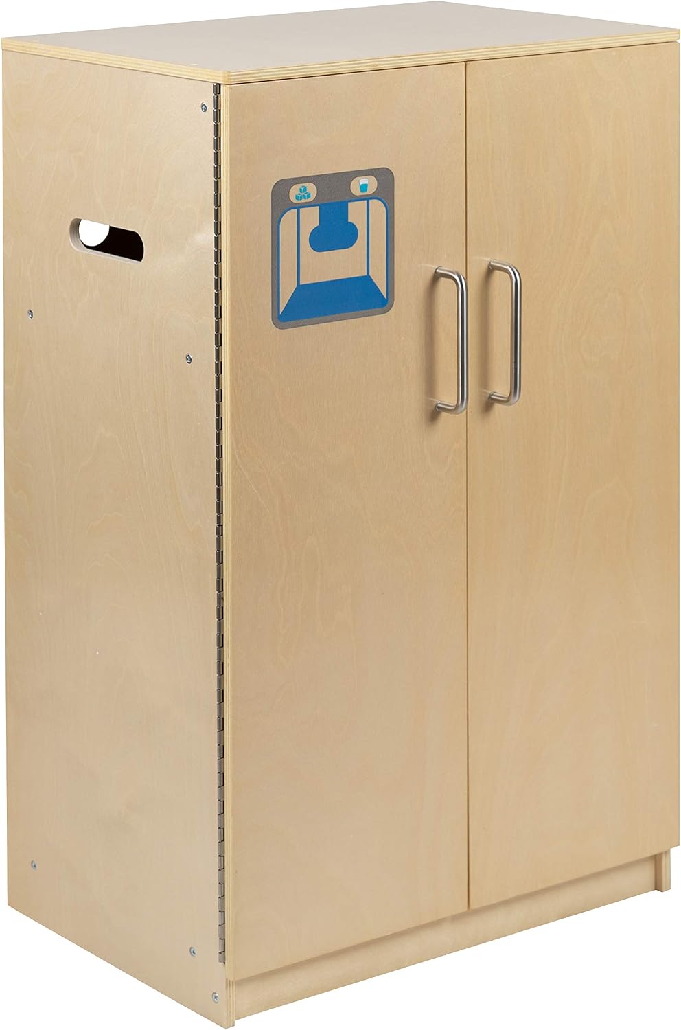 Flash Furniture Hercules Children's Wooden Kitchen Refrigerator for Commercial or Home Use - Safe, Kid Friendly Design, Natural