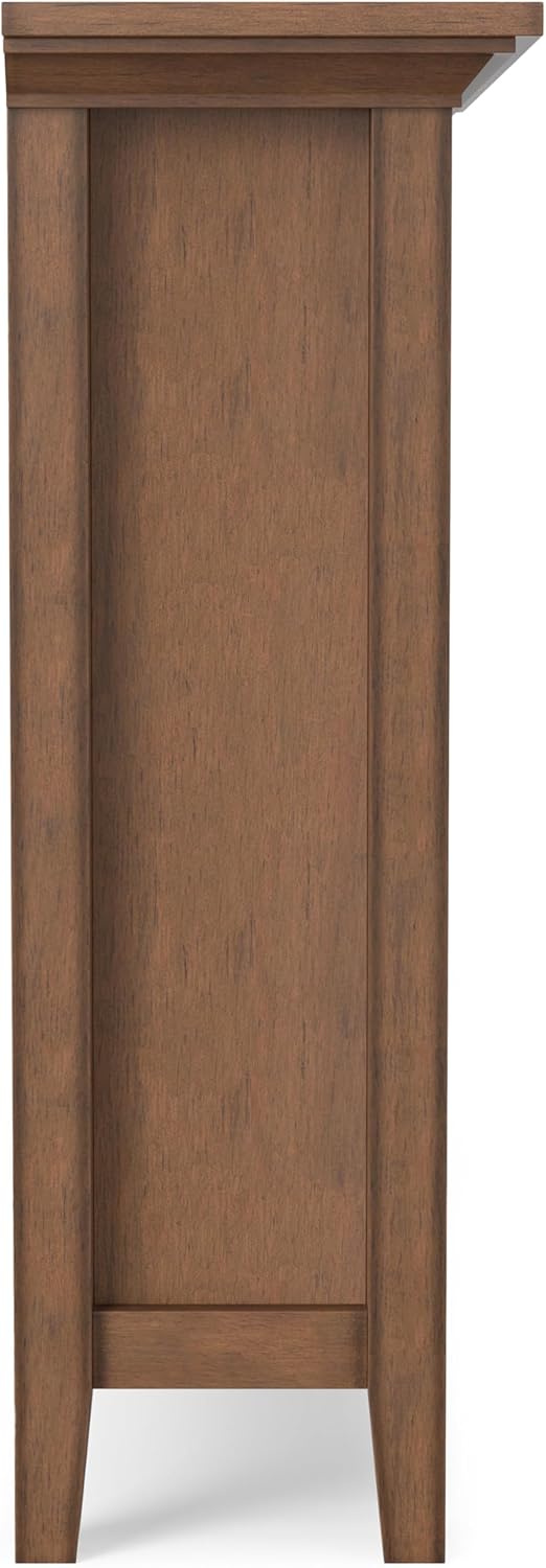 SIMPLIHOME Redmond Storage Cabinet - 36 inch Wide Solid Wood 2-Shelf Entryway Storage Cabinet in Rustic Natural Aged Brown, Transitional Accent Cabinet for Entryway with Drawers and Adjustable Shelves