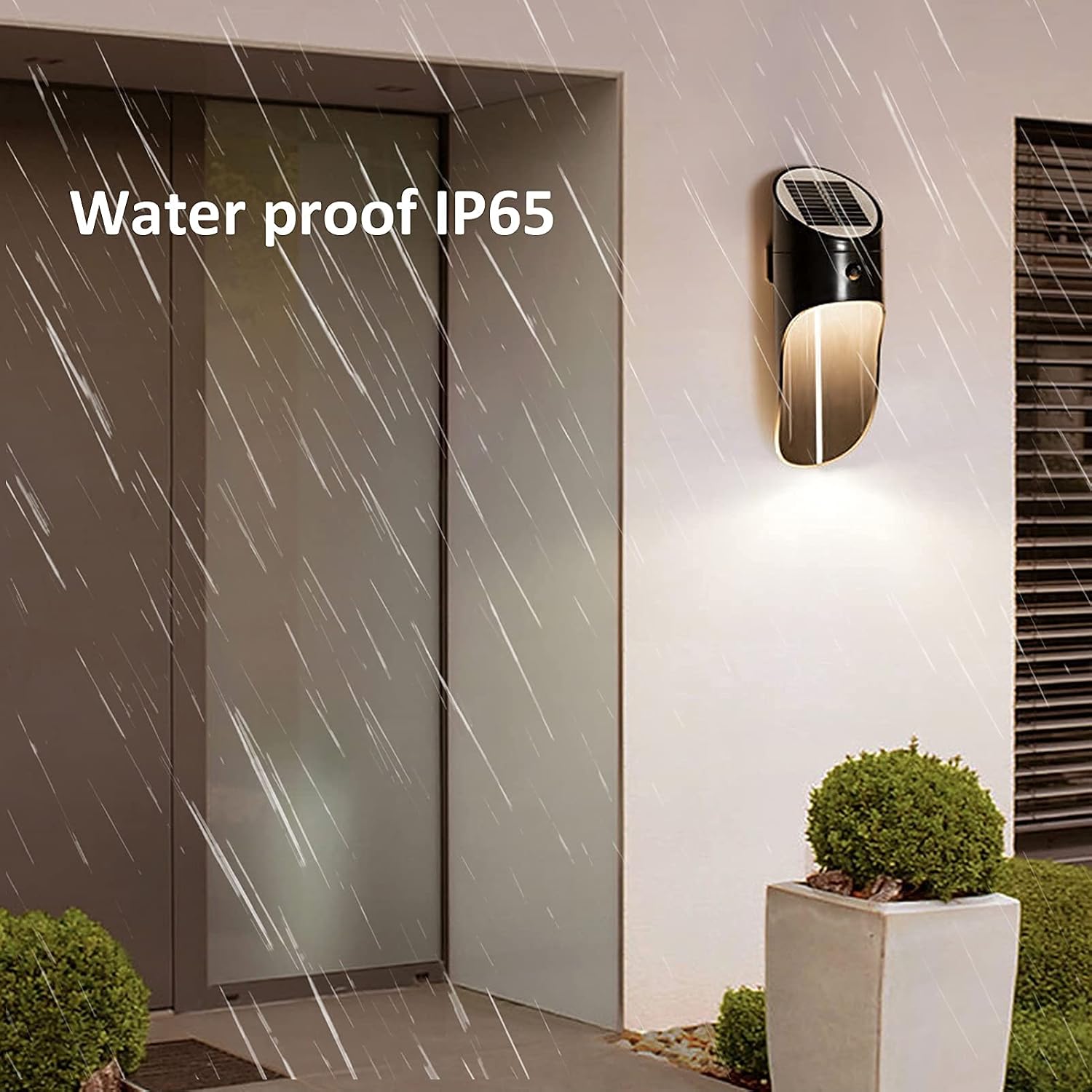 Outdoor Solar Wall Lights with Motion Sensor Weatherproof IP65 Outside Wall Lamps LED Warm White 3000K Wall Sconces for Garden