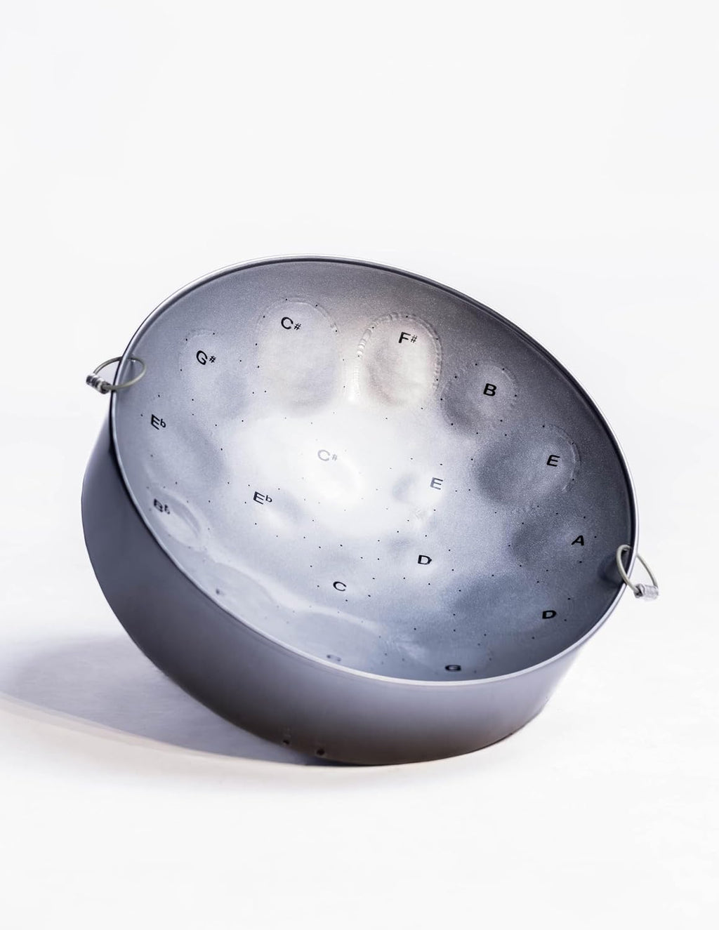 Panland Mini Tenor Steelpan (Steel Drum) Authenthic Intermediate Step to Full Tenor Pan (17 Notes - Chromatic Scale (C5–E6) - SILVER