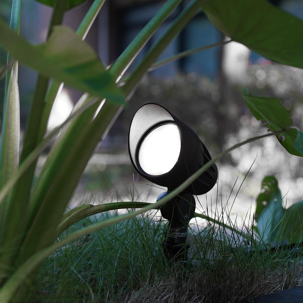 GOODSMANN Low Voltage Spot Light Landscape Lighting 8 PK 5W LED 6500K for Outdoor Lighting with Metal Spike and Connector Garden, Pathway, and Driveway 9121-16102-08A