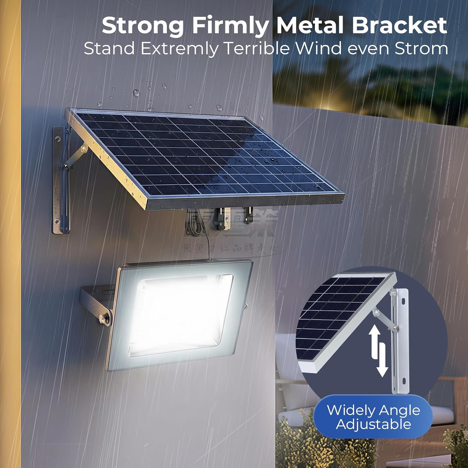 SUNLONG Solar Flood Lights Outdoor 120Leds Solar Sign Light Waterproof Solar Powered Spot Light for Yard Patio Garage Entrance(White)