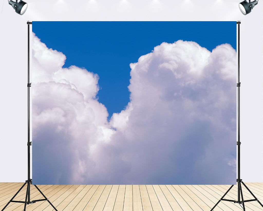 Trykid 20x10ft Blue Sky White Clouds Backdrop Clear Sky Clouds Natural Scenery Birthday Party Decoration Photography Background Newborn Wedding Photo Studio Prop Fabric