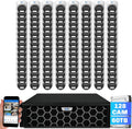 GW Security 128 Channel 12MP NVR 4K Security Camera System with 128 x 8MP PoE Spotlight Color Night Vision Outdoor/Indoor Microphone Dome Cameras, Smart AI Human/Vehicle Detection, 60TB HDD