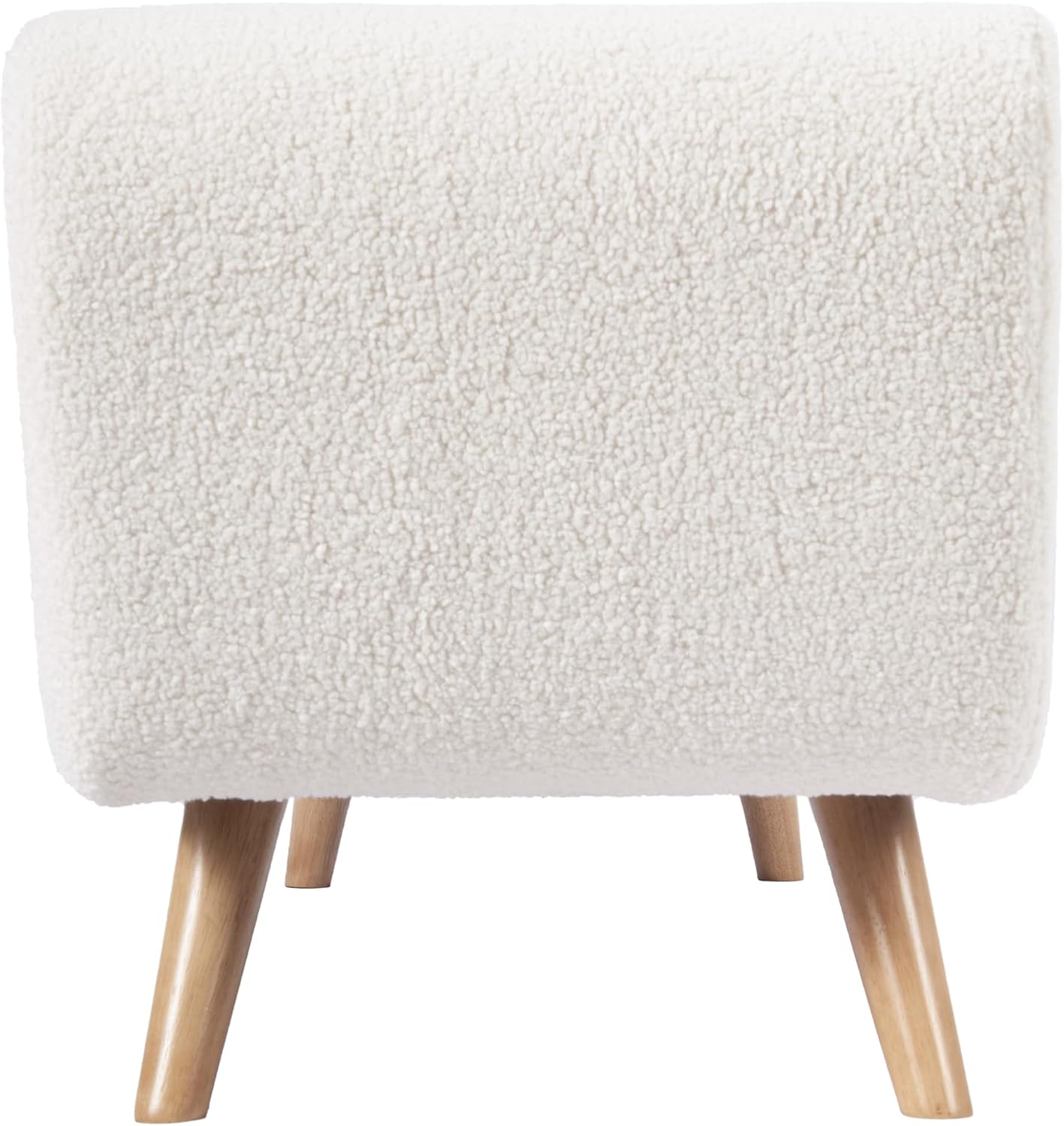 HomePop 60' Modern Storage Bench with Wood Legs - Sherpa Cream