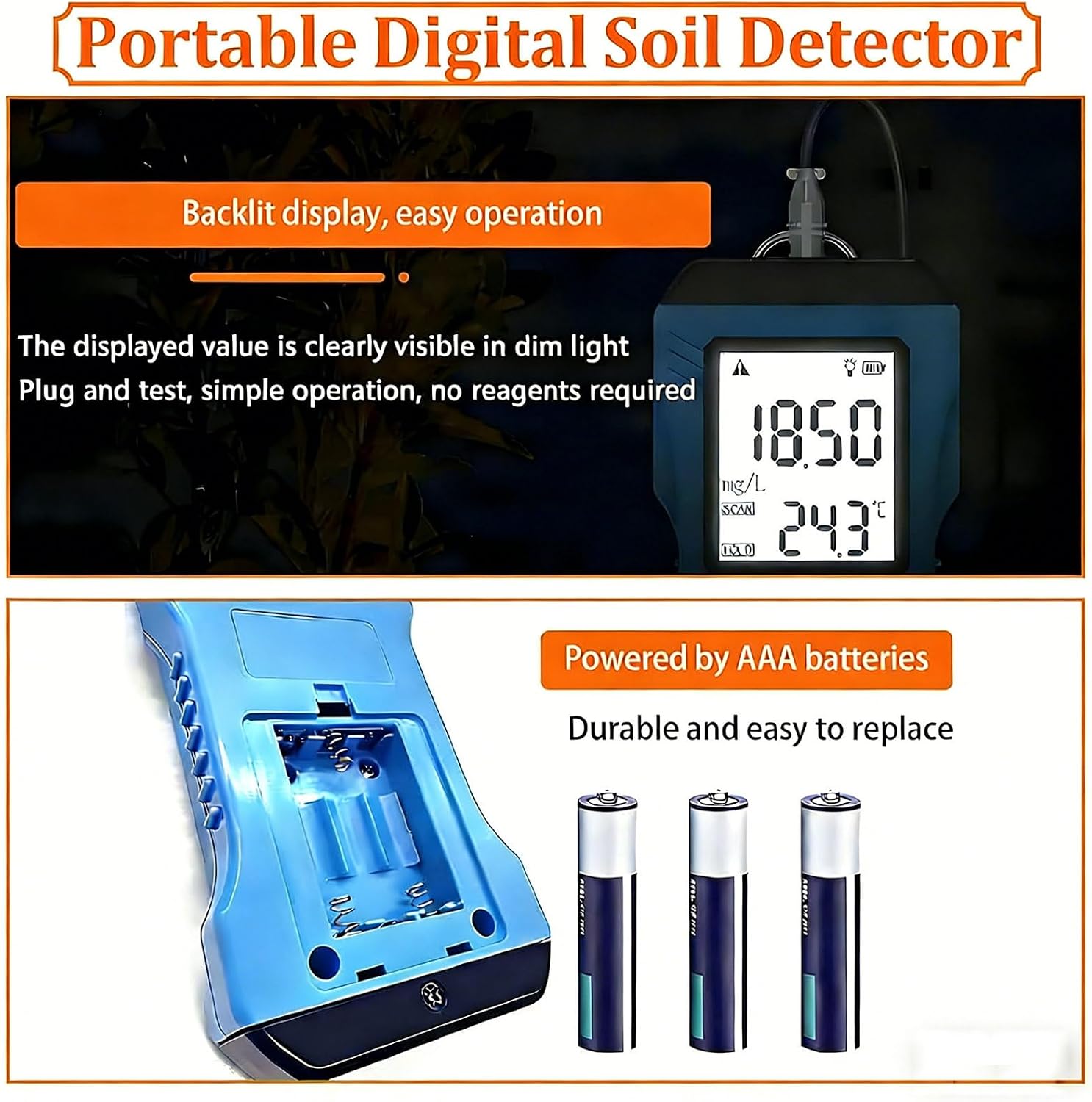 7-in-1 Soil Test Kit - High Accuracy pH, Moisture, NPK Nutrient Meter for Phosphorus, Potassium, Conductivity - Essential Gardening Tool for Healthy Plants