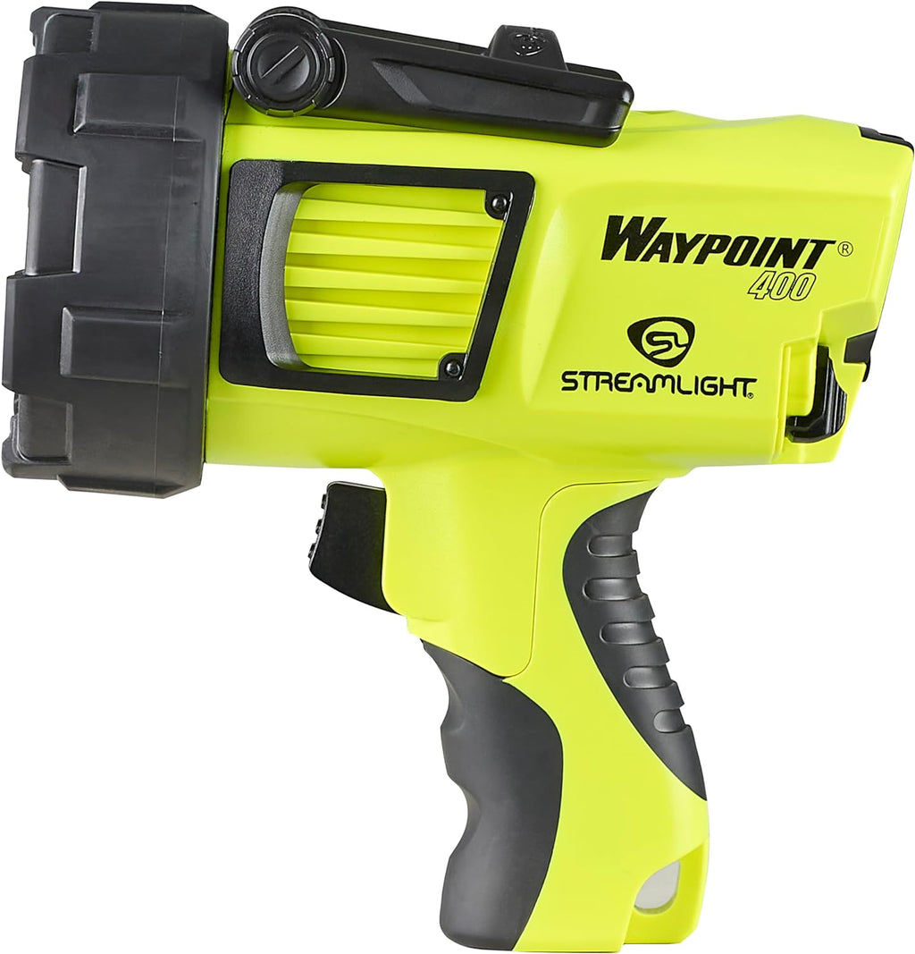 Streamlight 44910 WayPoint 400 1400-Lumen 400,000-Candela Rechargeable Handheld LED Spotlight for Outdoor, Marine, and Emergency Use, Yellow