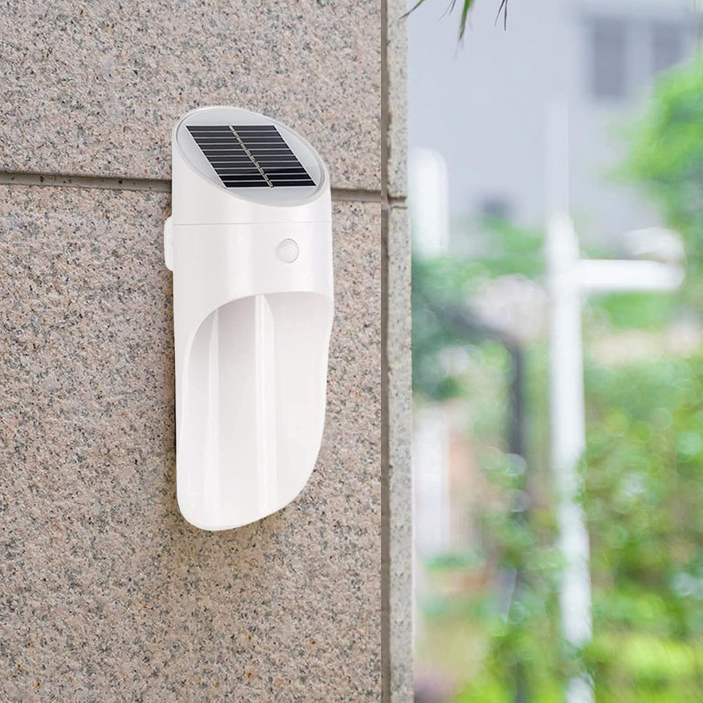 Outdoor Solar Wall Lights with Motion Sensor Weatherproof IP65 Outside Wall Lamps LED Warm White 3000K Wall Sconces for Garden