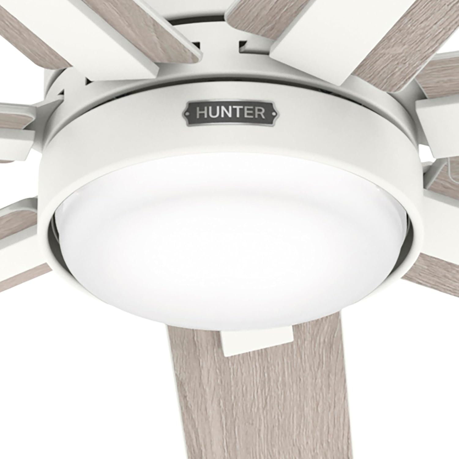 Hunter Fan Industrial/Modern 60 inch White Indoor Ceiling Fan with Light and Remote for Family Room, Dining Room, Office, Basement (Renewed)