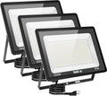 3 Pack 300W LED Flood Light Outdoor, IP66 Waterproof with Plug, 6000K Daylight White Security Lights Outside Lamp, Exterior Floodlights Lighting for Yard Garden Patio House Parking Lot