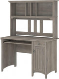 Bush Home Salinas Computer Desk with Hutch | Study Table with Drawers, Cabinets & Pullout Keyboard/Laptop Tray | Modern Home Office Desk in Driftwood Gray | Work Desk with Storage