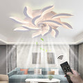 39' Modern Ceiling Fan with Lights and Remote Control, 3 Color temperatures Dimmable 6 Gear Wind Speed, LED Flush Mount Low Profile Fan Light,Bladeless Ceiling Fan with Smart Timing 120W