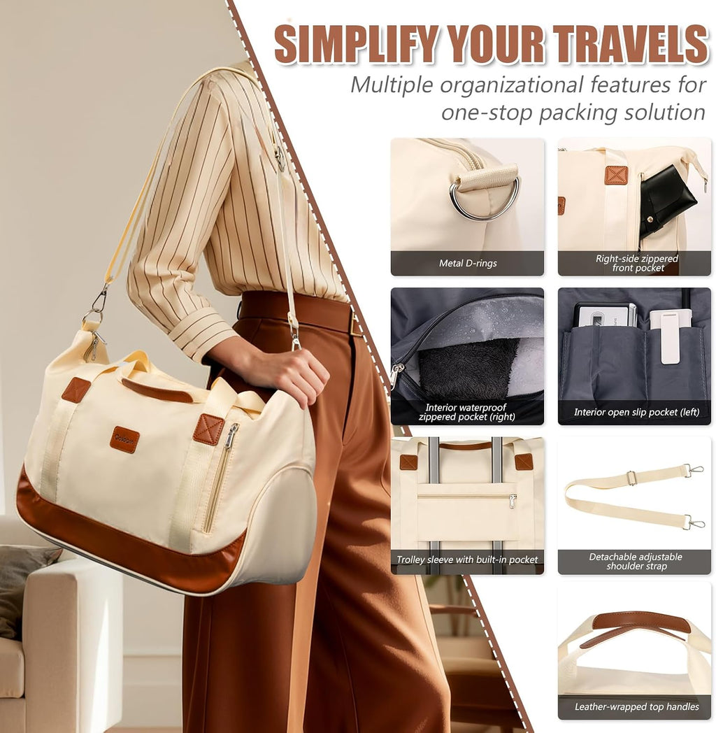 Luggage Sets 5 Piece with TSA Lock Spinner Wheels, Unisex Hard Case ABS Suitcase Set, Hardshell Lightweight Waterproof Travel Hardside Suitcases with Wheels for Women Men,Beige
