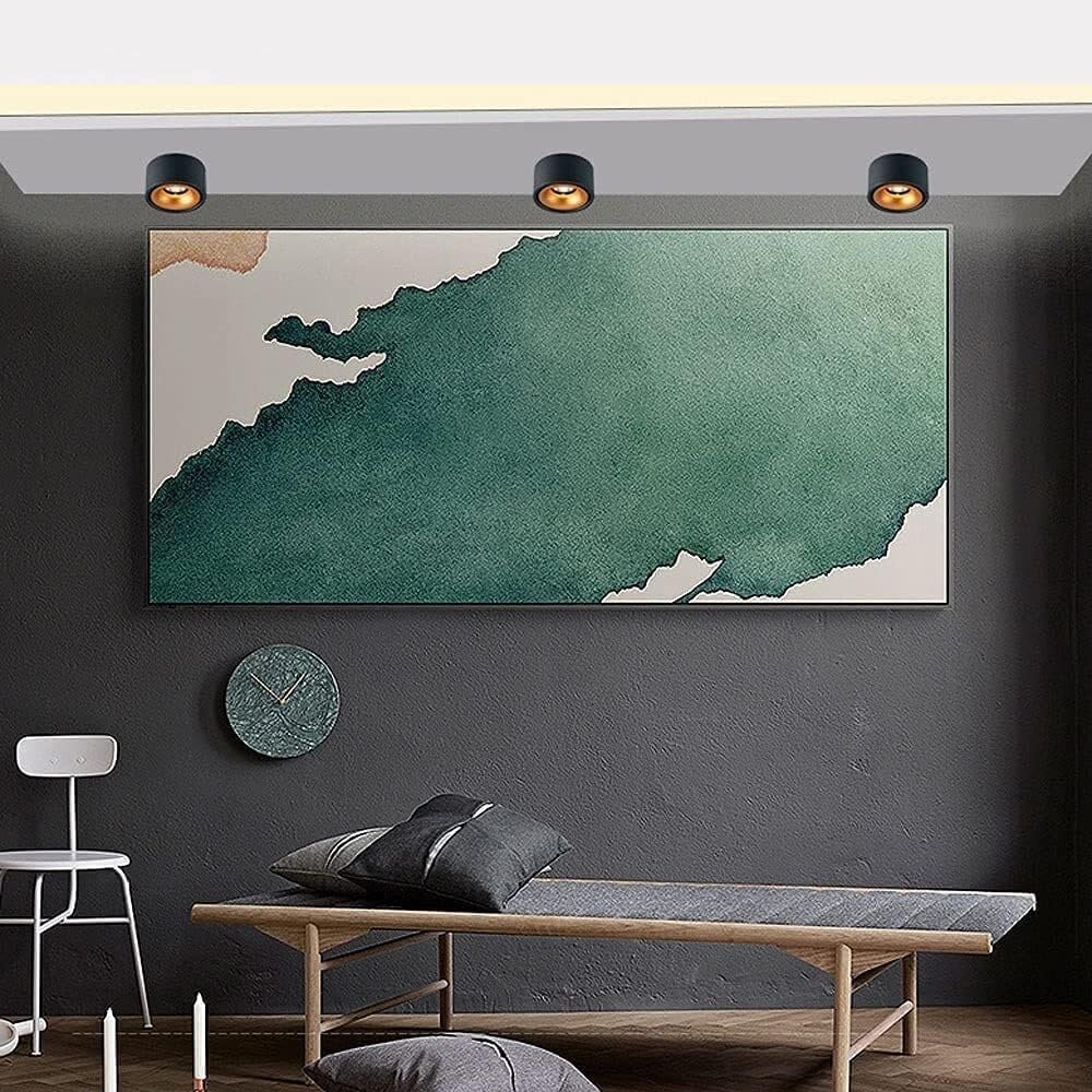 Wall Lamps LED Ceiling Spot Light Aluminum Matte Mounted Cylinder Down Light Indoor Minimalist Focus Ceiling Spotlight Fixture for Living Room Hallway Foyer 7W-Black-6000k