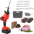 Reciprocating Saw,21v Cordless Saber Saw With-2x 6000mah Batteries and 4 Pcs Saw Blades, Electric Reciprocating Saw for Wood and Metal Cutting