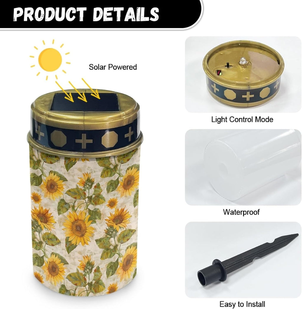 Outdoor Solar Lights,Sunflower Solar Stake Lights Waterproof Solar Garden Lights Landscape Lighting Solar Pathway Lights Solar Lantern Outdoor Powered-Warm White