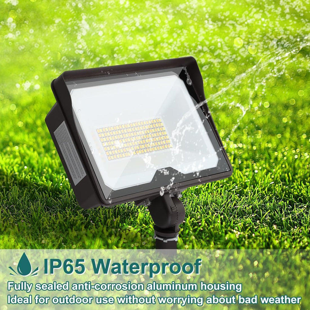 kadision 55W LED Flood Light with Dusk-to-Dawn Photocell, 3000K/4000K/5000K Selectable, 120V 6600lm IP65 Waterproof Knuckle Mount Outdoor Security Lights, ETL Listed, 4-Pack