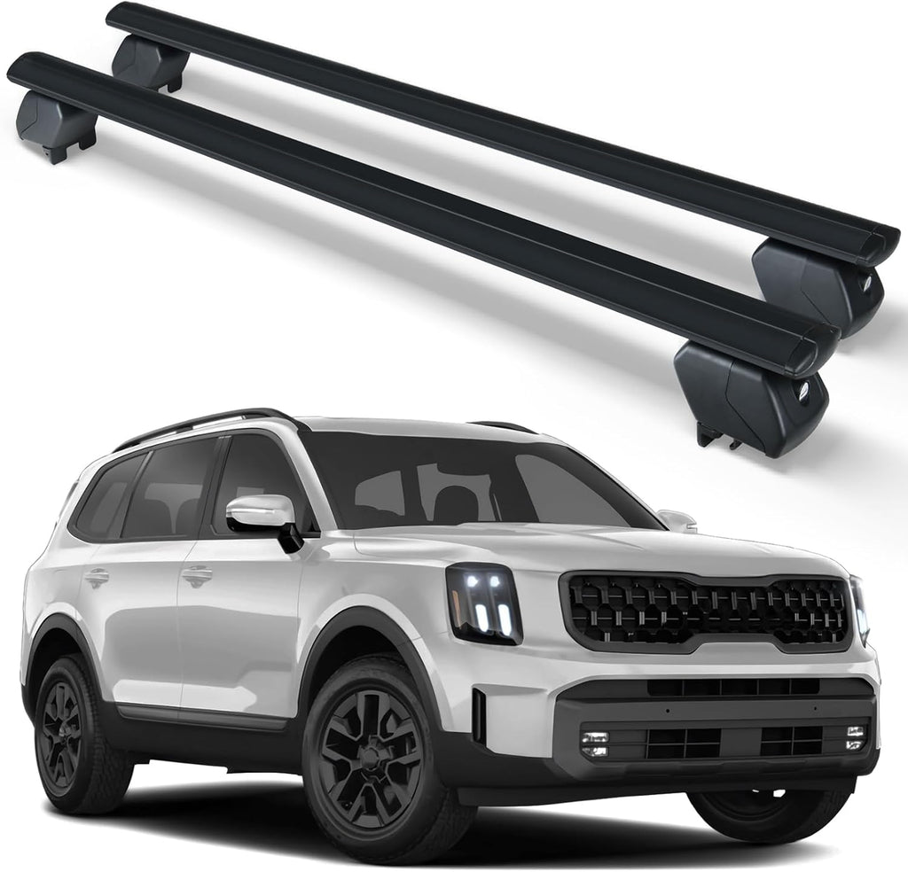 Heavy Duty 300 LBS Roof Rack Cross Bars Compatible with 2019 2020 2021 2022 2023 2024 Kia Telluride with Side Rails, Lockable & Adjustable Cargo Carrier Crossbars Rooftop Luggage Vehicles Suvs