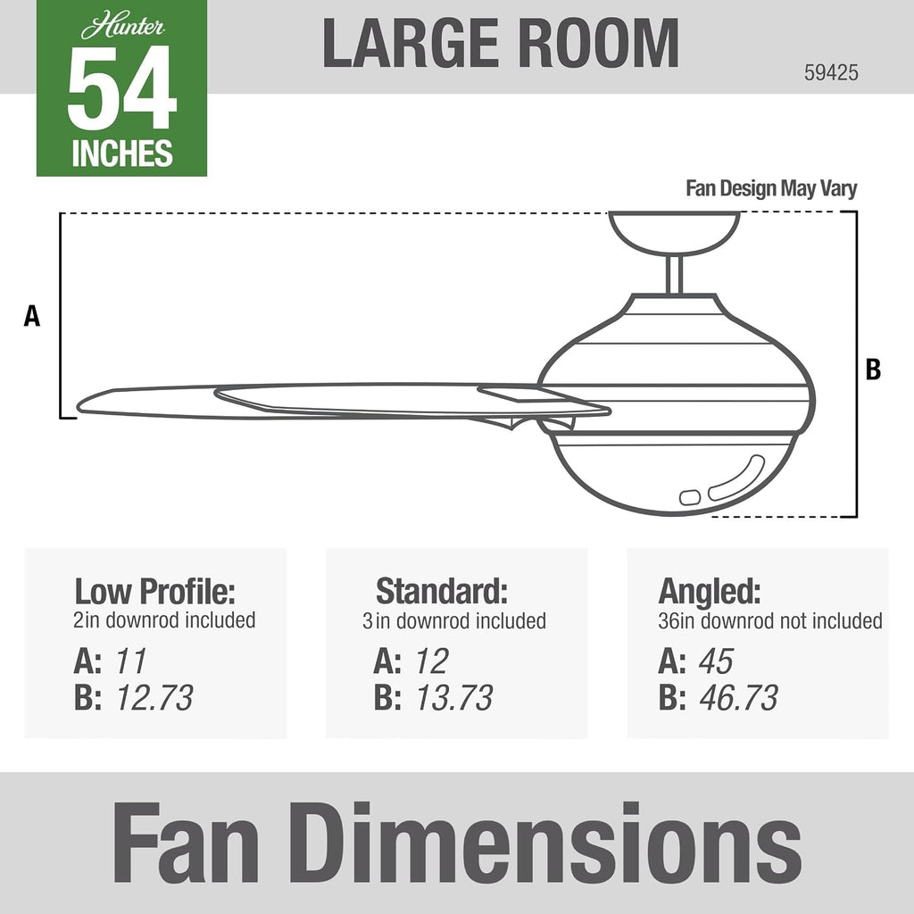 Hunter Fan Company 59425 Norden Ceiling Fan, 54, Satin Copper Finish