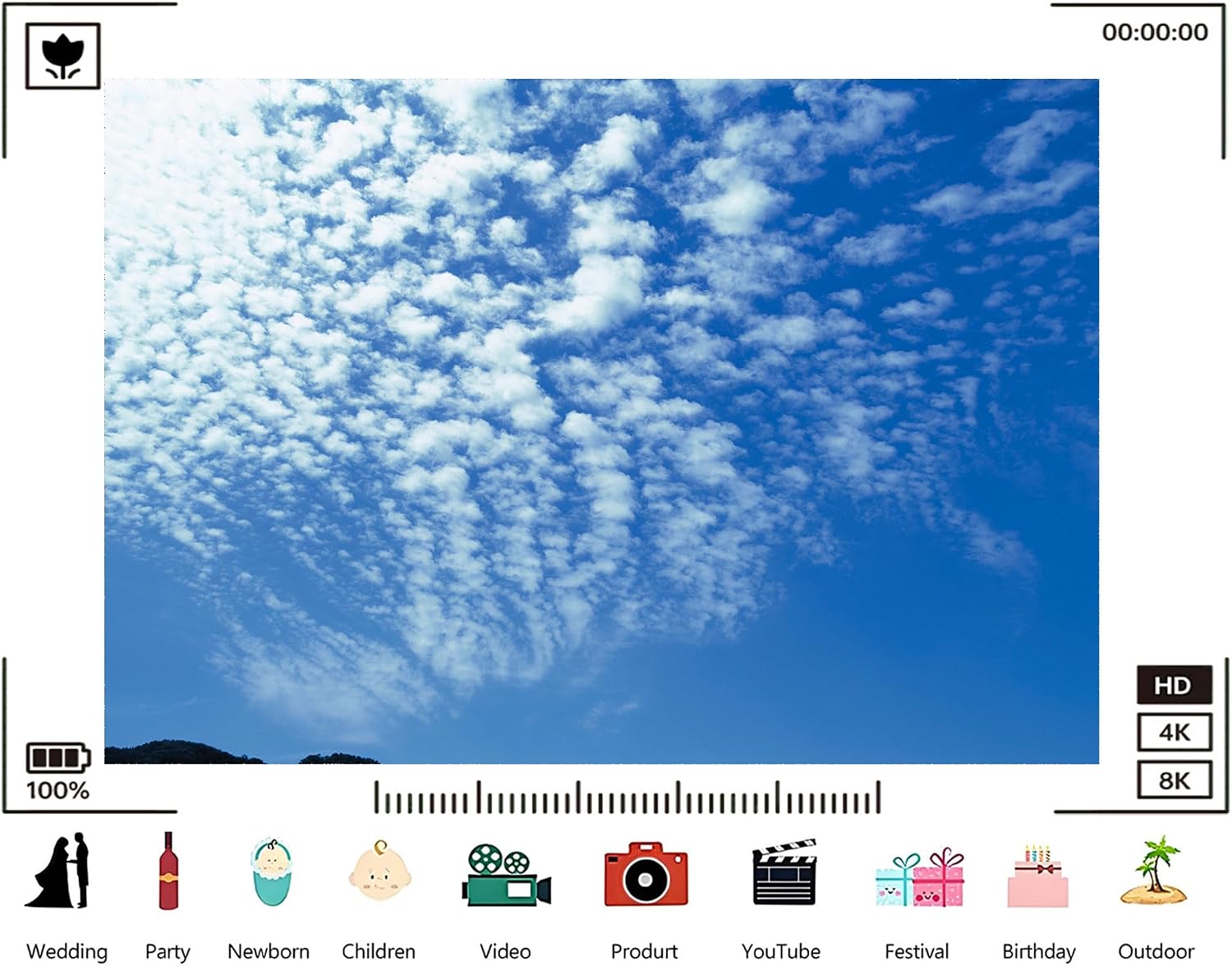 Trykid 20x10ft Blue Sky White Clouds Backdrop Clear Sky Clouds Natural Scenery Photography Background Newborn Wedding Birthday Party Decoration Photo Studio Prop Fabric