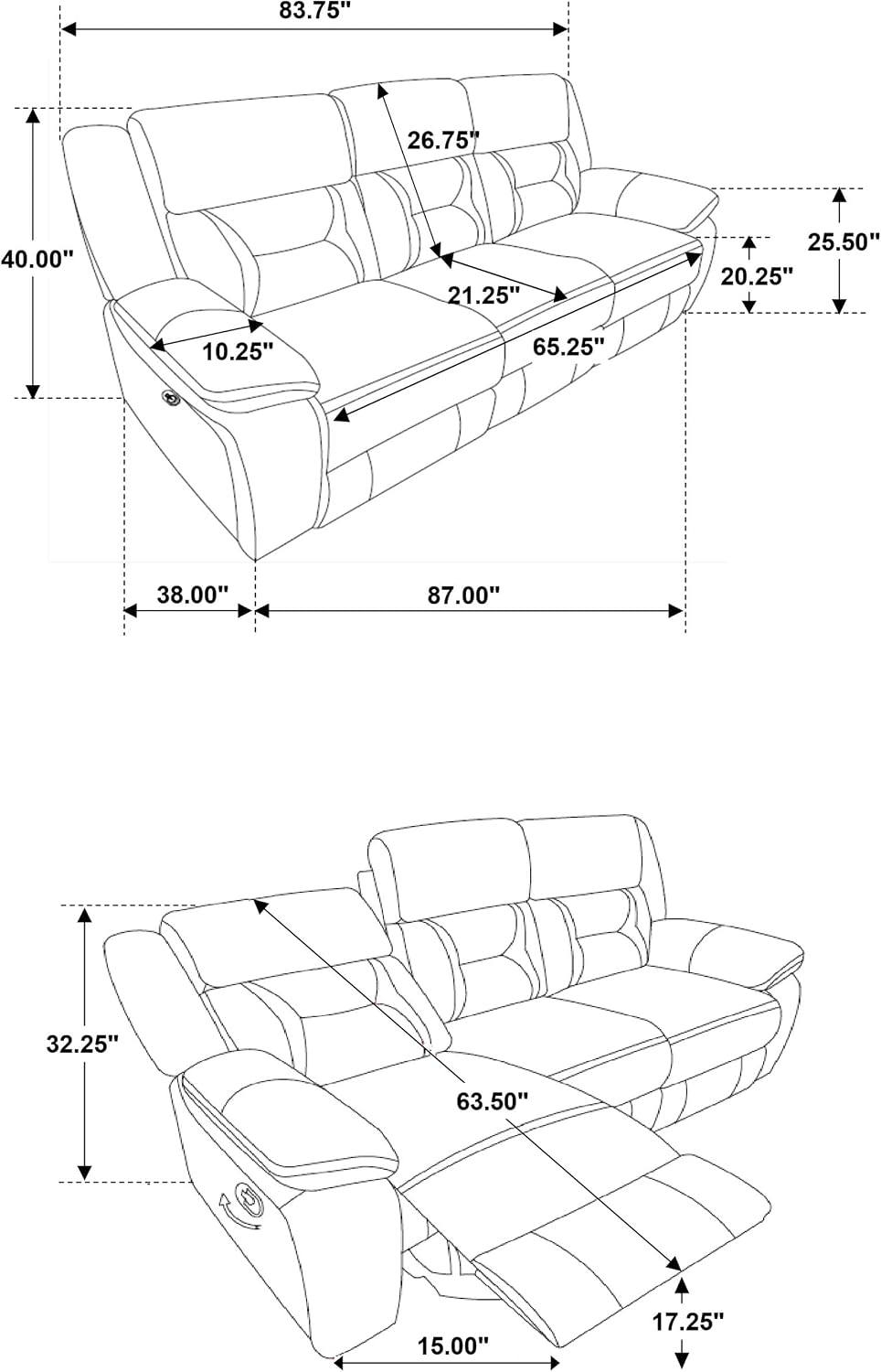 Coaster Home Furnishings Greer 3-Piece Upholstered Reclining Sofa Set Taupe 651351-S3