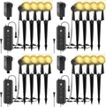 ZYAN Landscape Spotlights with Sensor, 5 Lighting Modes for Brightness Adjustment, Dimmable Timer Auto On Off, Low Voltage Outdoor IP65 Waterproof for Patio Yard Garden Path, Warm White (16 Pack)