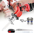 Cordless Bone Saw Machine-Electric Reciprocating Saw-Butcher Cutting Machine with Rechargeable Battery & 5 Blades & storage box,Electric Hand Saw Meat Cutter for Bone/Wood/Metal,1Battery