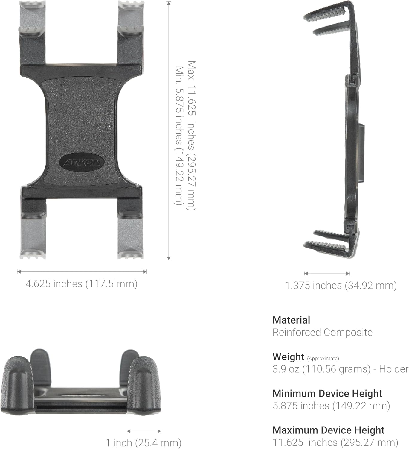 ARKON Mounts Heavy-Duty Tablet Mount with Clamp | Universal Tablet Holder | Strong C-Clamp | Multi-Angle Arm | Compatible with iPad Pro, Mini, Surface Pro, Samsung Tablets, and more