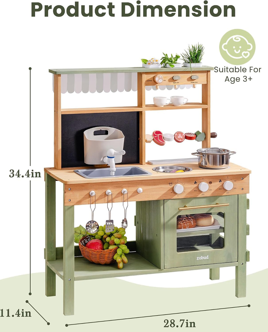 ROBUD Mud Kitchen & Kids Gardening Set,WH003 WRP25
