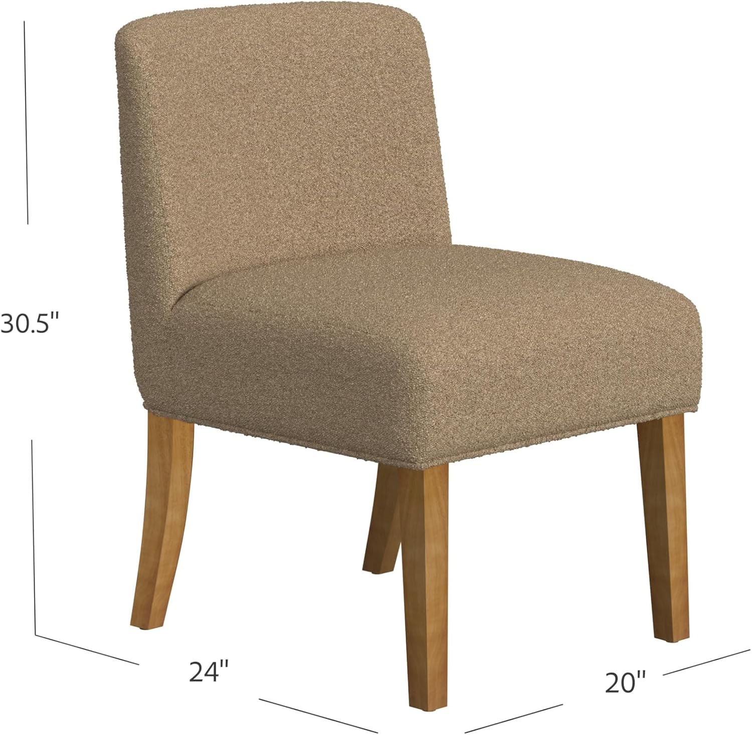 HomePop Low Back Dining Chair - Brown Boucle (Single Pack)
