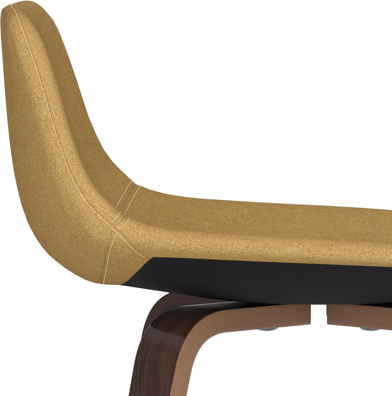 SIMPLIHOME Randolph Counter Stools (Set of 2) - 28 Inch Seat Height Upholstered Bentwood Bar Stools in Dijon Yellow Polyester Linen, Mid Century Modern Seating with Curved Backrest and Footrest