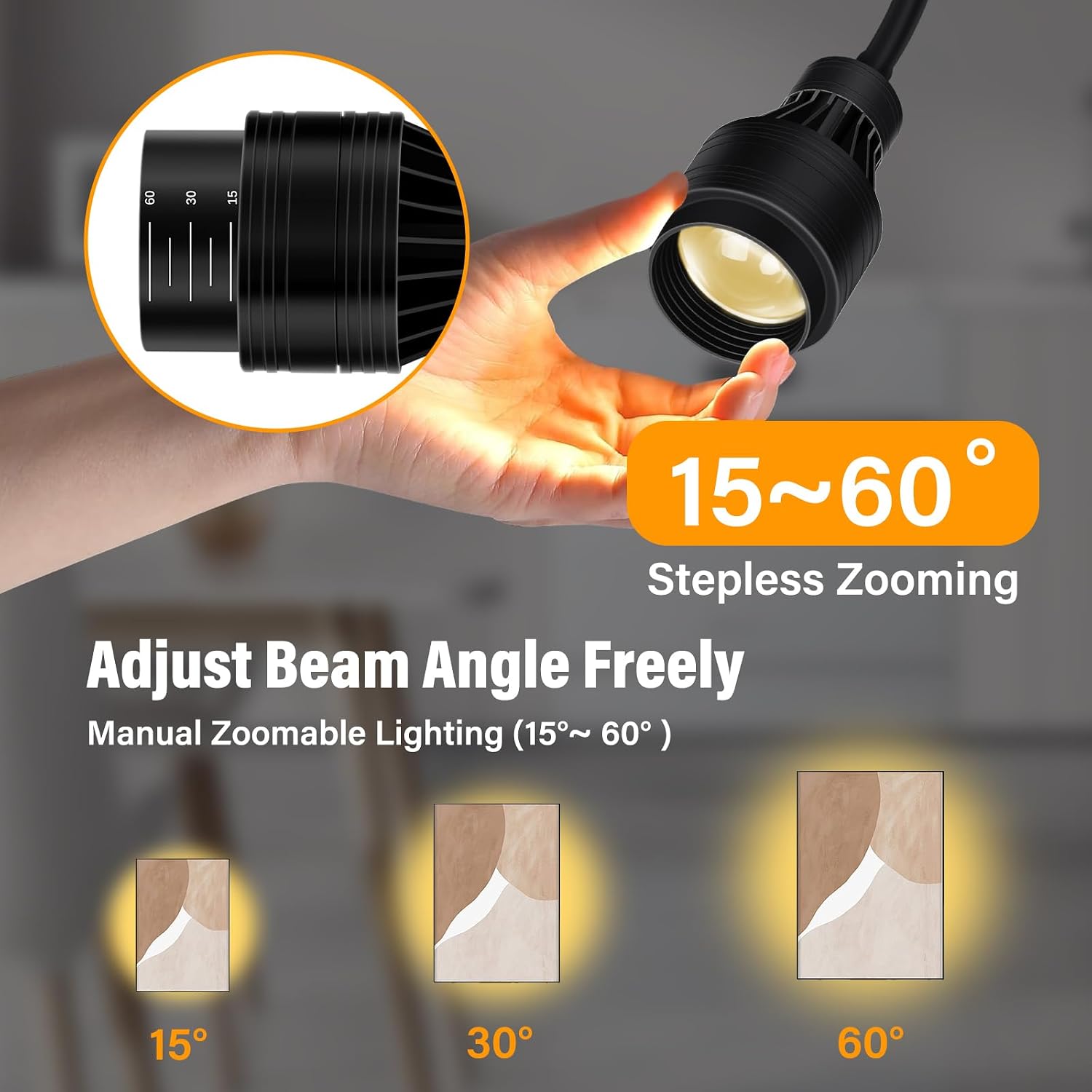Pinspot Light Bar,6PC LED Pinspot Stage Lights Disco Ball Manual Zoom(15-60 Degree) 3200K Dimmable Warm White DMX Sound Activated Lights for Party Activities Live Show Concert Church Wedding