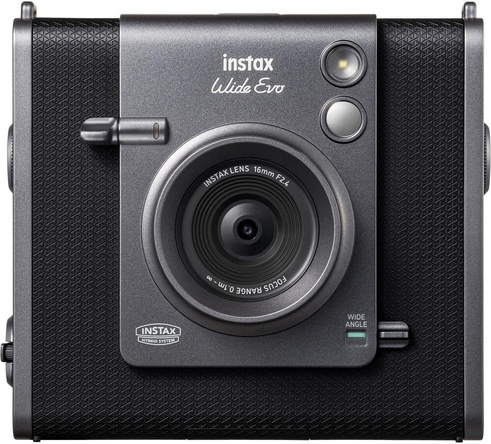 Fujifilm Instax WIDE EVO Hybrid Instant Film Camera Bundle, Includes INSTAX WIDE Instant Film (20 Exposures), SanDisk 32GB MicroSDHC Memory Card and More (5 Items)