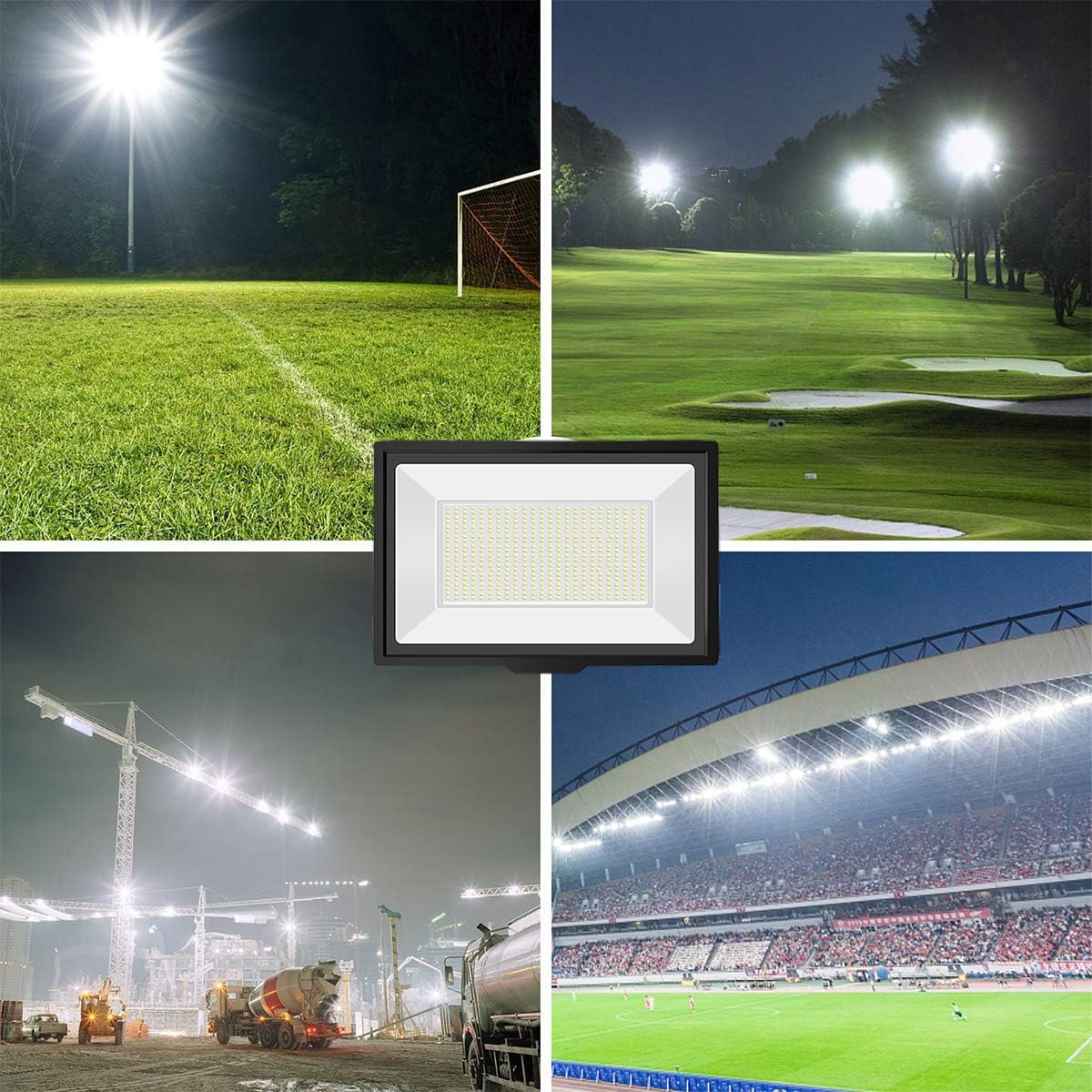 500W LED Flood Lights Outdoor 2 Pack, IP66 Waterproof, 6000K Daylight White Security Lights Outside Bulb, Exterior Wall Lights for Yard Stadium Garden
