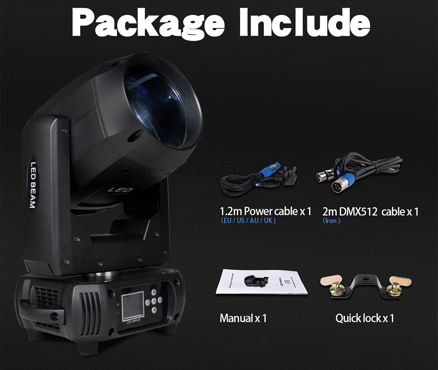 SHEHDS Moving Head Lights LED 150W Beam Effect 2.2° Beam Angle Spotlights 13 Colors 14 Gobos 8+18 Facet Prism DMX512 Large Aperture Lens DJ Stage Light for Holiday Dance Party