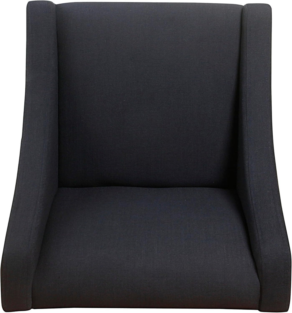 Homepop Home Decor | Upholstered Classic Swoop Arm Accent Chair | Accent Chairs for Living Room & Bedroom | Decorative Home Furniture, Deep Navy
