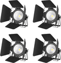 BETOPPER White Stage Par Lights w/Barndoor Professional 100W COB Spotlight Bright DJ Light Strobe Lighting for Church,Parties,Wedding,Therter,Live Events,Stage etc.（4）
