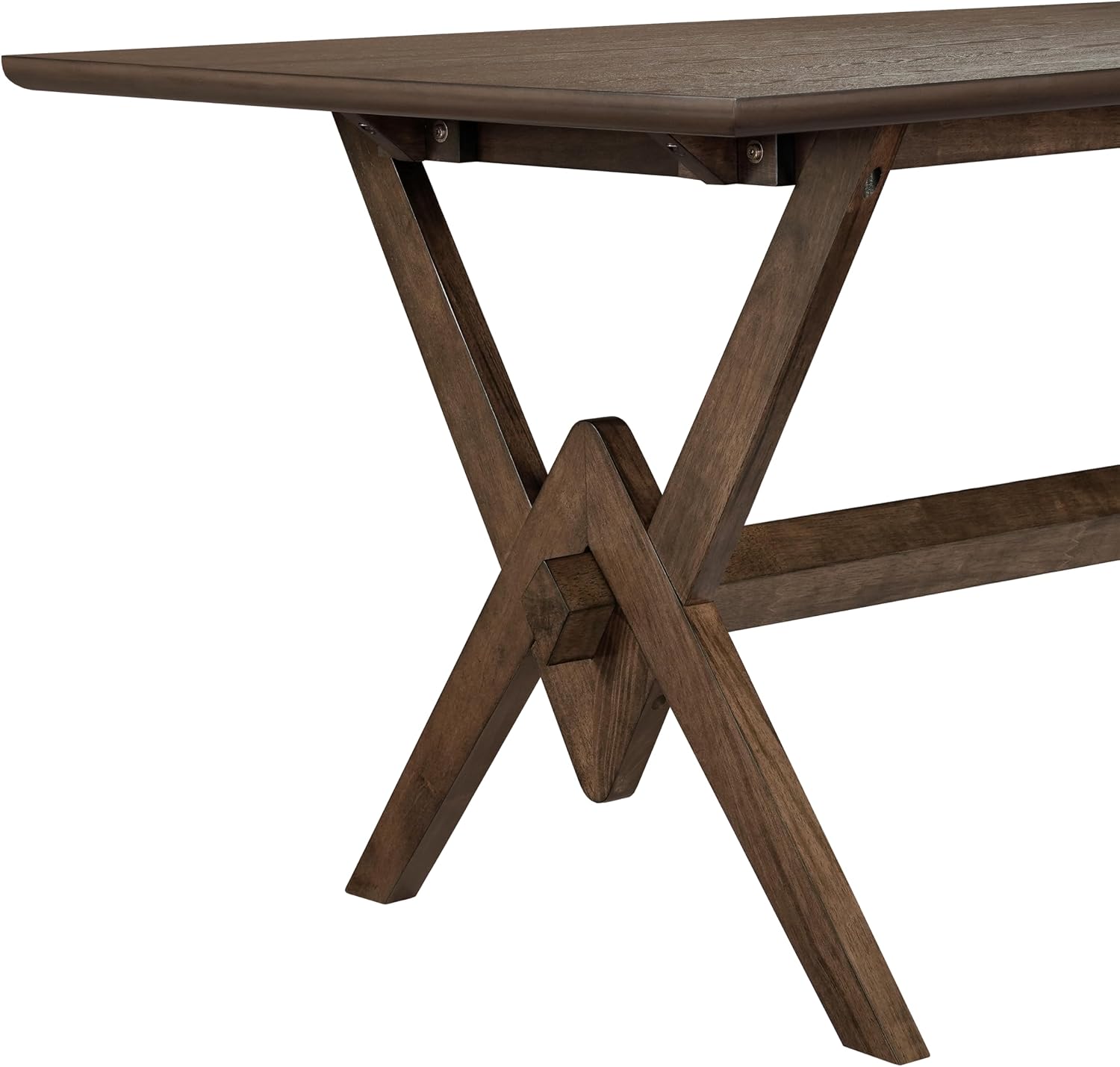 Christopher Knight Home Hiro 63 Inch Dining Table for 6 People, Modern Farmhouse Kitchen Table with Double V Legs, Wooden Rectangular Kitchen and Dining Room Furniture, Home Office, Walnut