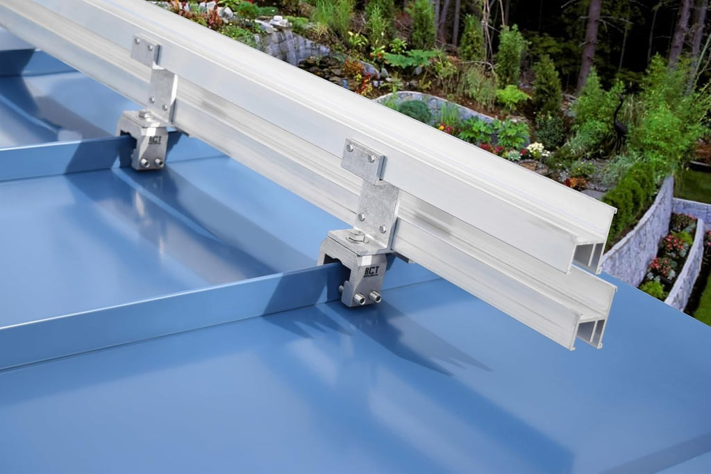 Double Bar Snow Retention System for Standing Seam Metal Roofs – Heavy-Duty, No-Penetration Design | Made in USA by SnoBlox-SnoJax (Aluminum)