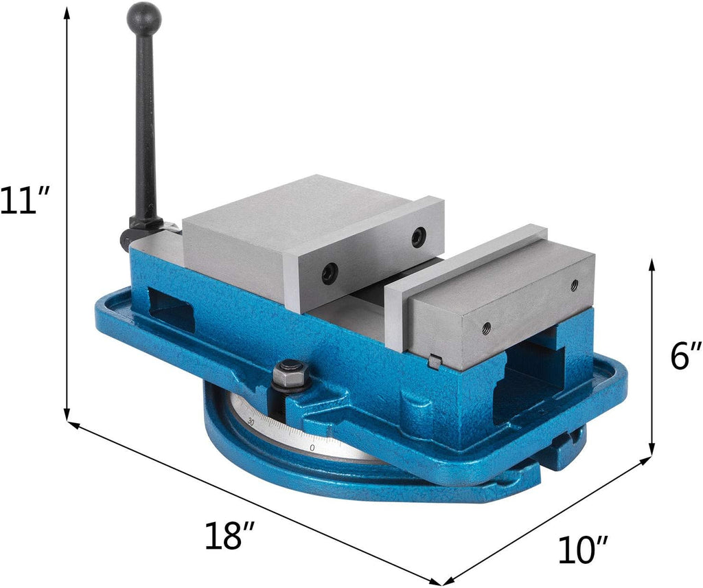 VEVOR 6 Inch Heavy Duty Milling Vise Bench Clamp Vise High Precision Clamping Vise 6 Inch Jaw Width with 360 Degrees Swiveling Base CNC Vise