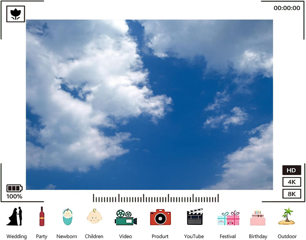 Trykid 20x10ft Blue Sky White Clouds Backdrop Clear Sky Clouds Natural Scenery Photography Background Newborn Baby Shower Wedding Birthday Party Decoration Photo Studio Prop Fabric