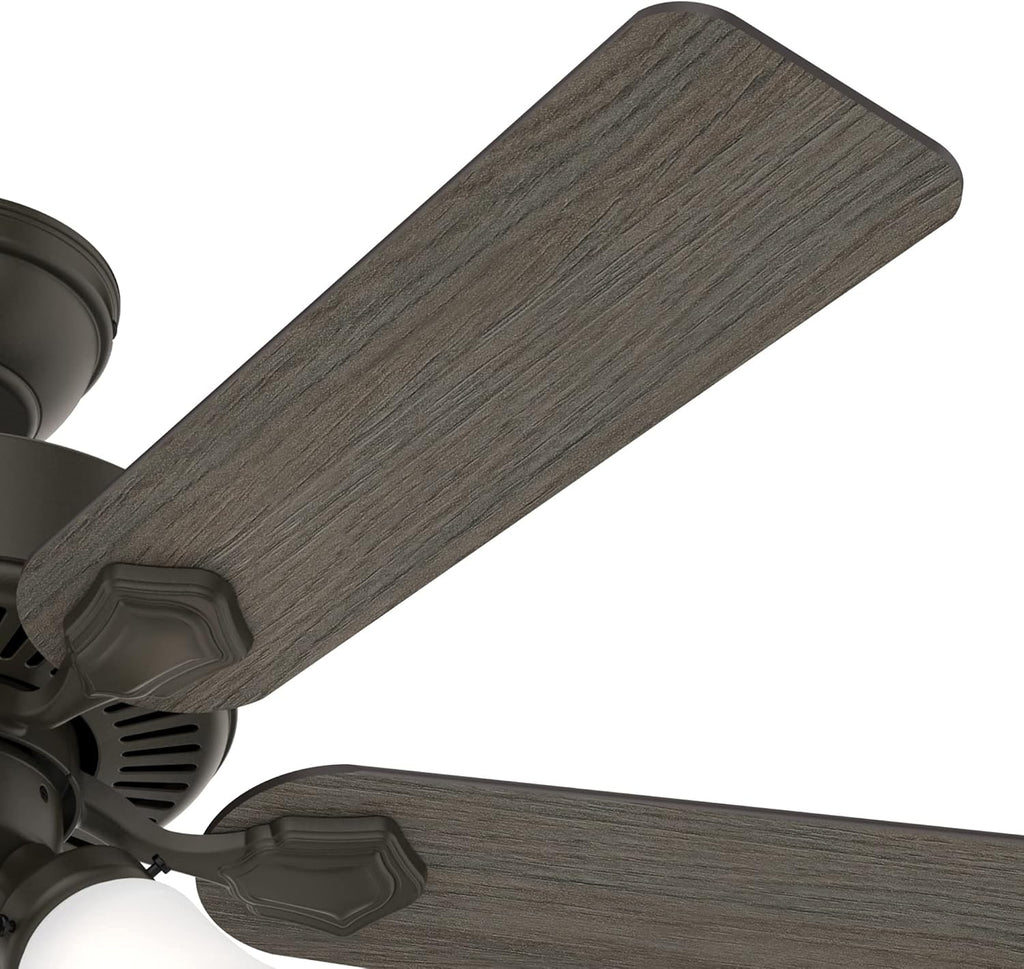 Hunter Fan 44 inch Indoor Traditional New Bronze Ceiling Fan with Light Kit (Renewed)