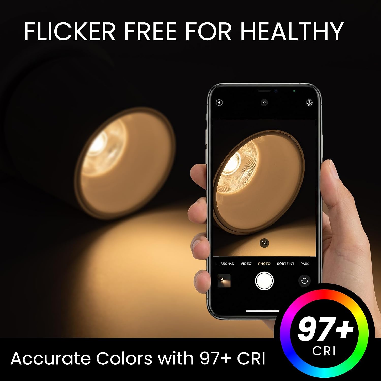 4 Packs LED Dimmable Adjustable Ceiling Spotlight 12W 3000K Aluminum Wired Spotlight Fixtures CRI 97 Surface Mounted Indoor Spot Light for Living Room Hallway Picture Corridor, White