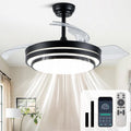 Bella Depot 42 Inch Retractable Ceiling Fan with Dimmable LED Light and Remote with 3 Color Change, Timing Options, Silent Noiseless for Dining Room Bedroom Kitchen (Black, 42')