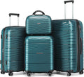 LARVENDER Luggage Sets, Luggage 4 Piece Set, Expandable Luggage Set Clearance Suitcases with Spinner Wheels Hardside Luggage with TSA Lock (Dark Green)