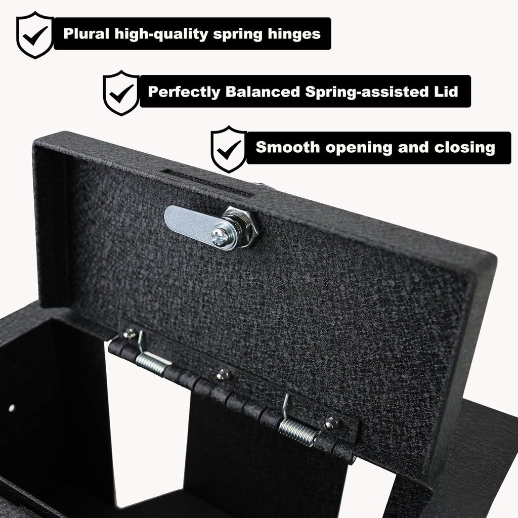 KEREN Center Console Gun Safe - Console Gun Vault Compatible with Ford F250 Super Duty 2023-2025, Electronic Keypad Lock