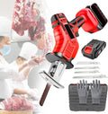 Electric Reciprocating Saw For Sawing Wood/Metal/Legs, Cordless Butcher Saw With Battery & Tool Box & 4 Saw Blades, Chainsaws And Cordless Leg Saws (With Led Lighting),6AH